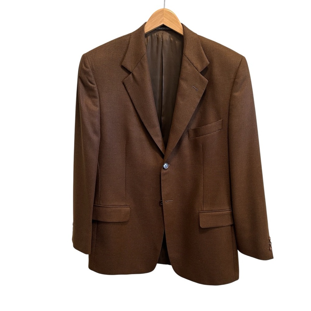 Vintage Men’s Refined Elegant Lubiam Brown Silk & Wool Italian Sport Coat 40R